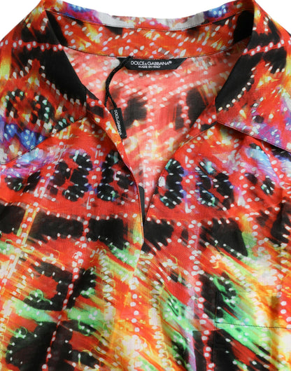 Camiseta de algodón Dolce & Gabbana con estampado multicolor Luminarie