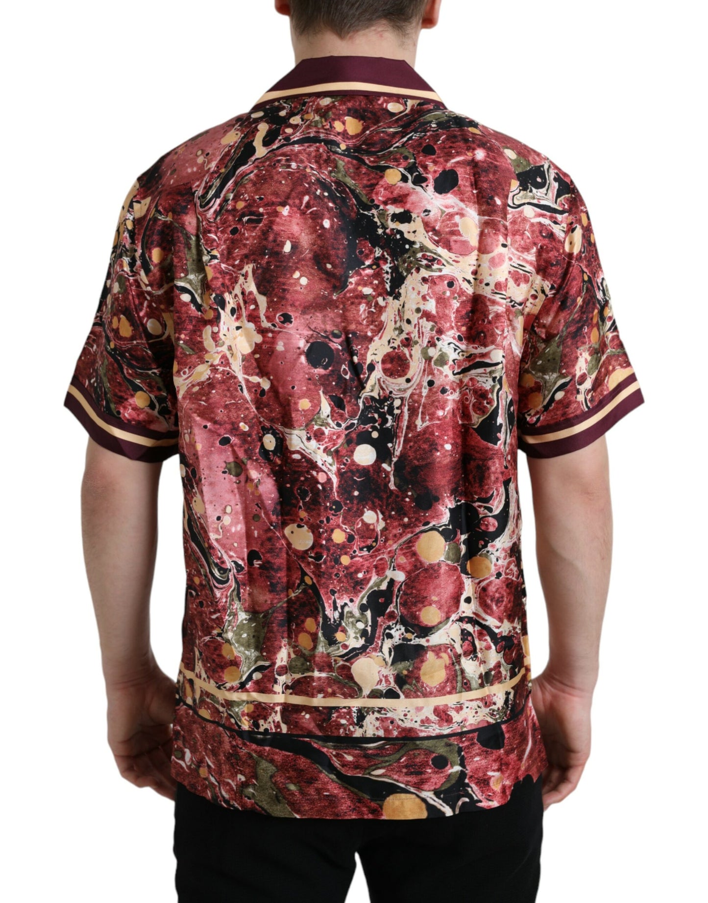 Camisa de seda de botones multicolor Dolce & Gabbana