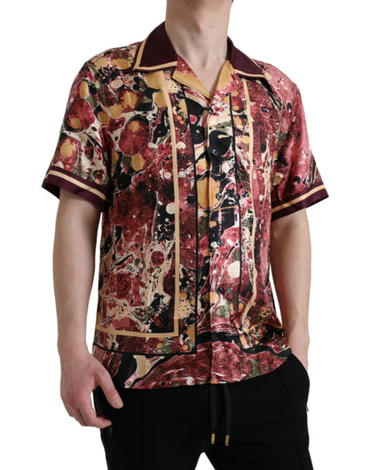 Camisa de seda de botones multicolor Dolce & Gabbana