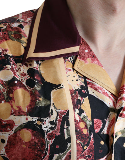 Camisa de seda de botones multicolor Dolce & Gabbana