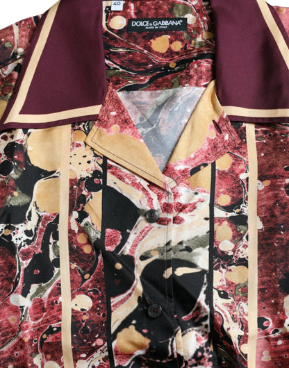 Camisa de seda de botones multicolor Dolce & Gabbana