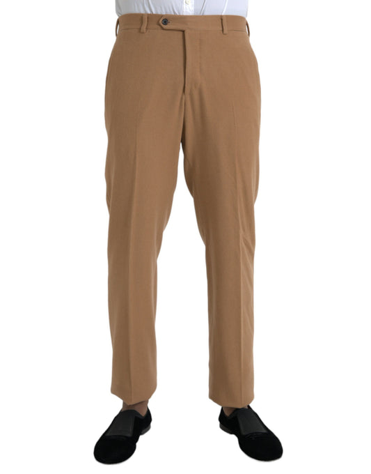 Pantalones de vestir rectos de cachemir beige para hombre Prada