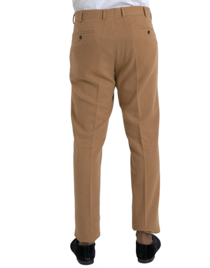Pantalones de vestir rectos de cachemir beige para hombre Prada
