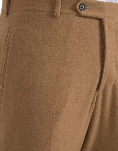 Pantalones de vestir rectos de cachemir beige para hombre Prada