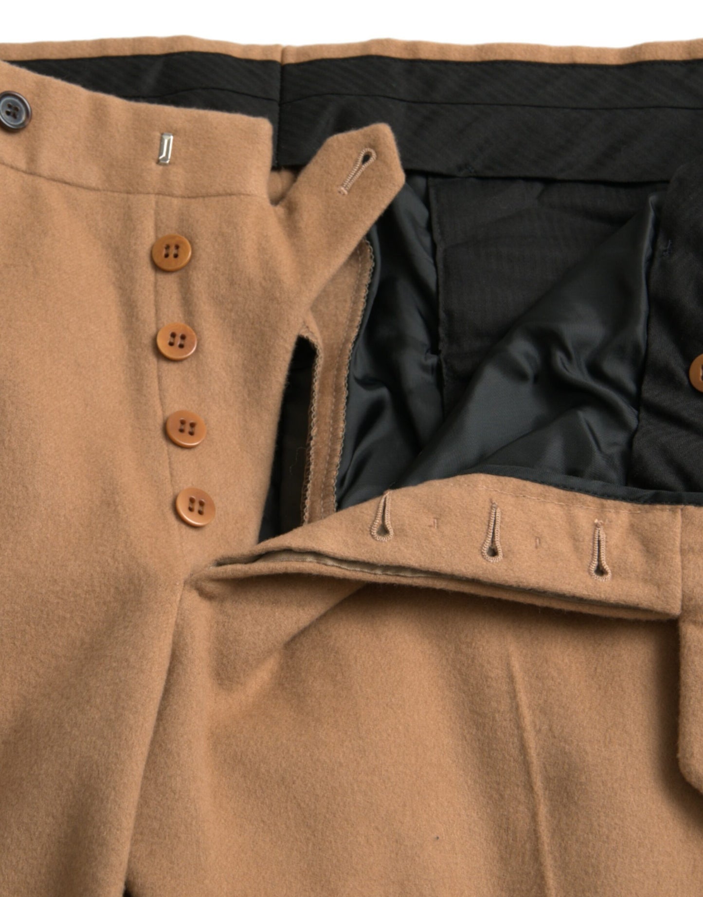 Pantalones de vestir rectos de cachemir beige para hombre Prada