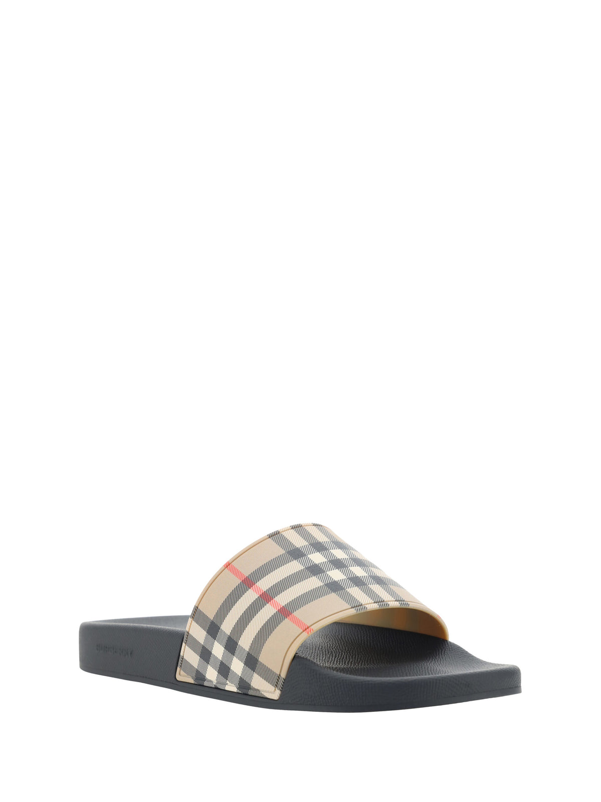 Sandalias Slide Burberry De Caucho Marrón Gran Comodidad