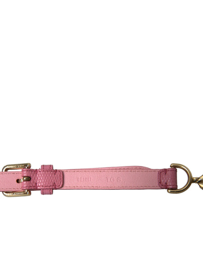 Cinturón Dolce & Gabbana de cuero rosa con cadena de cristal