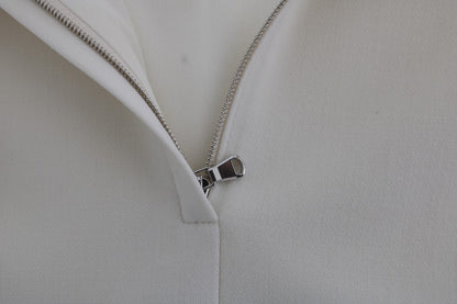 Vestido recto Dolce & Gabbana de lana blanca elástica con broche