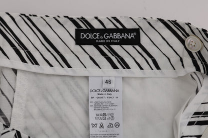 Pantalones cortos casuales a rayas blancas y negras de Dolce & Gabbana