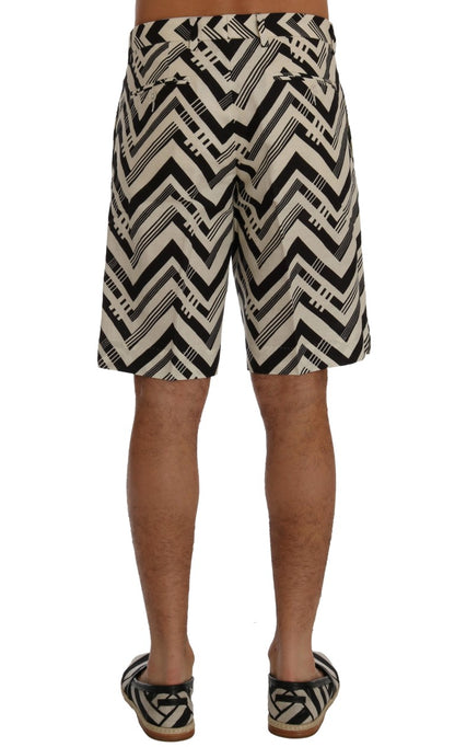 Shorts de Algodón Lino Rayas Blancas y Negras Dolce & Gabbana
