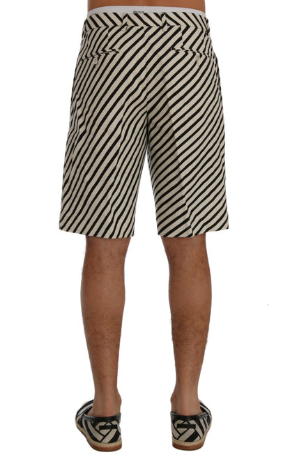 Shorts casuales de cáñamo a rayas blancas y negras de Dolce & Gabbana