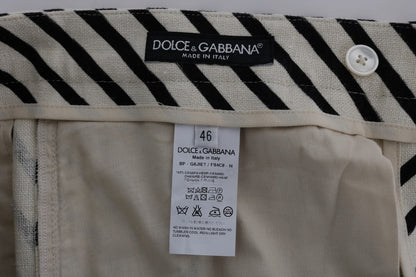 Shorts casuales de cáñamo a rayas blancas y negras de Dolce & Gabbana