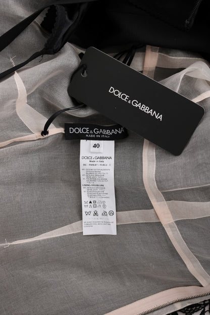 Dolce & Gabbana Vestido largo floral de seda y algodón negro