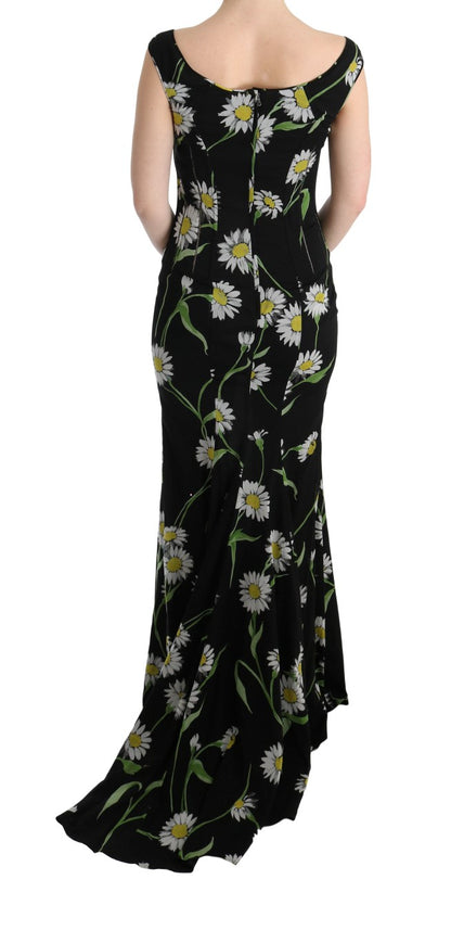 Vestido de tubo elástico de seda con estampado de girasoles de Dolce & Gabbana