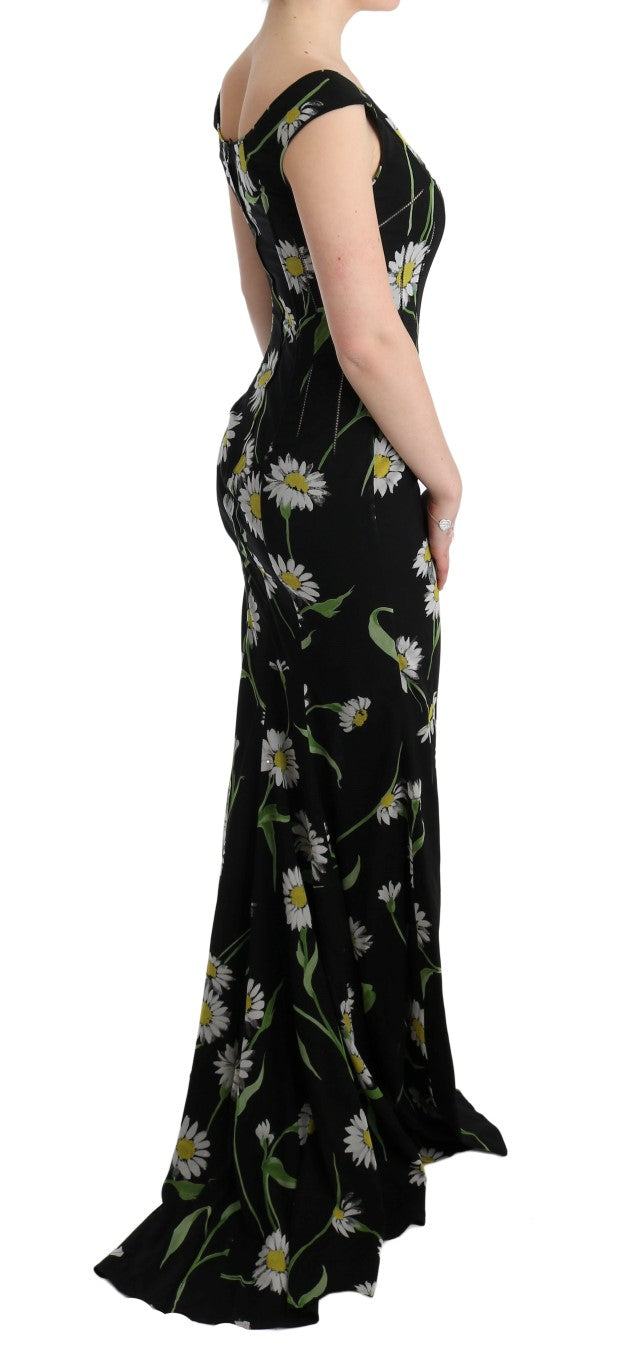 Vestido de tubo elástico de seda con estampado de girasoles de Dolce & Gabbana
