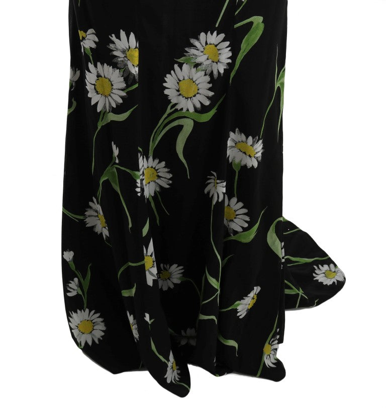 Vestido de tubo elástico de seda con estampado de girasoles de Dolce & Gabbana