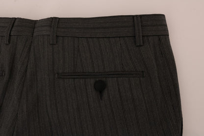 Pantalones formales a rayas de lana gris Dolce & Gabbana