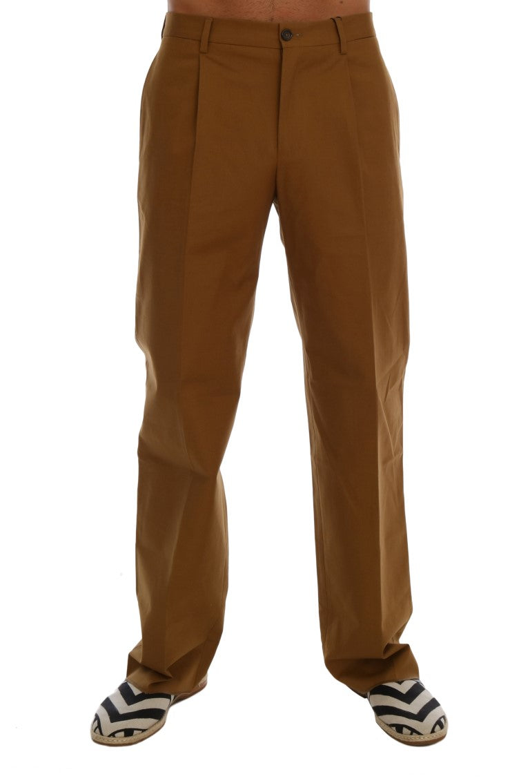 Pantalones Dolce & Gabbana de Algodón Elástico Marrón