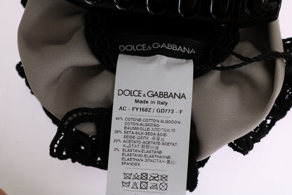 Pinza para el pelo Dolce & Gabbana de seda gris con encaje negro