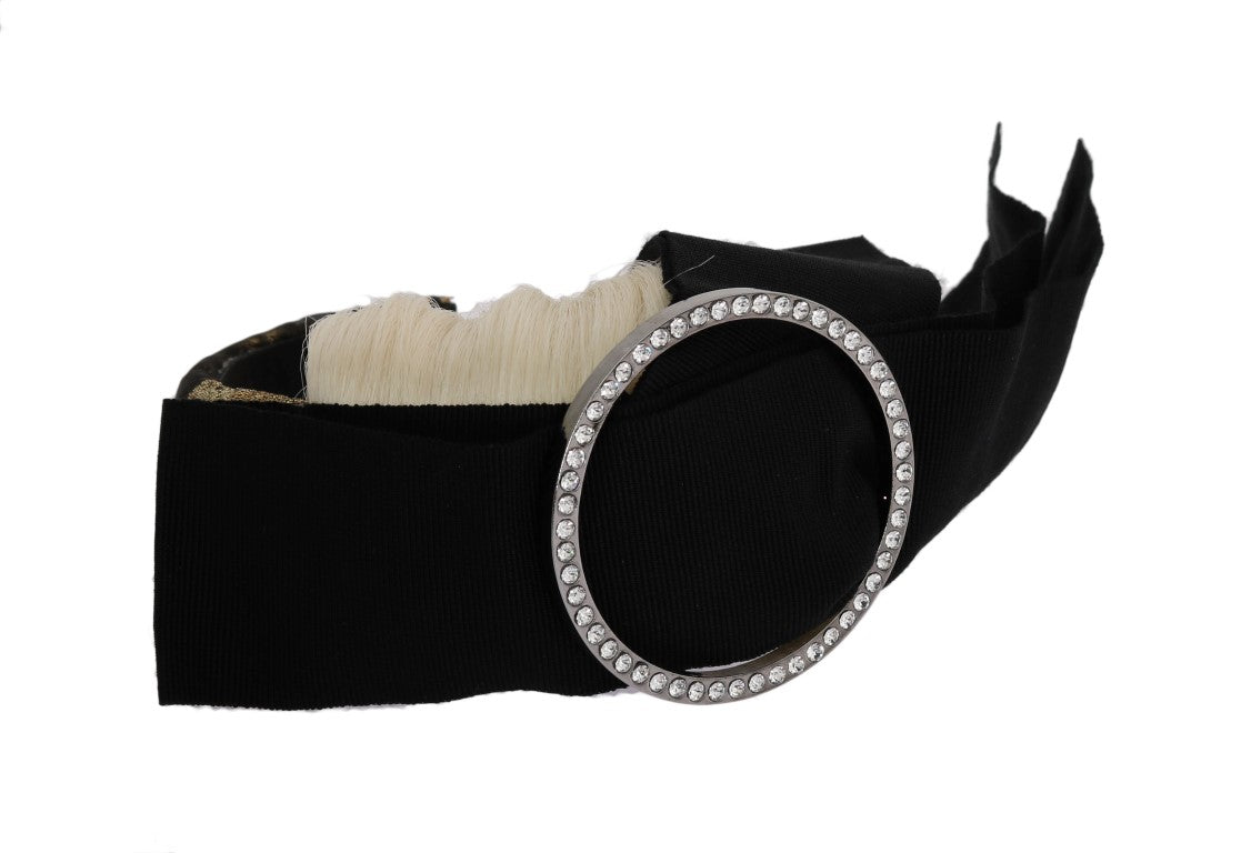 Diadema negra Dolce & Gabbana de cristal blanco