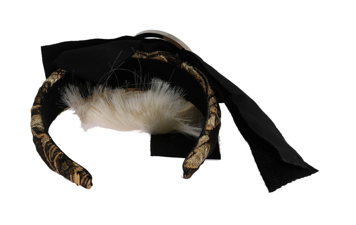 Diadema negra Dolce & Gabbana de cristal blanco