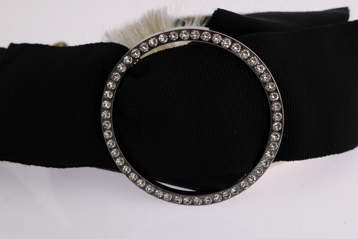 Diadema negra Dolce & Gabbana de cristal blanco