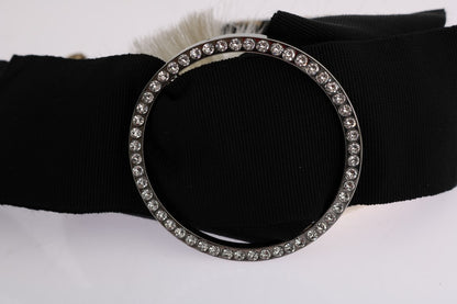 Diadema negra Dolce & Gabbana de cristal blanco