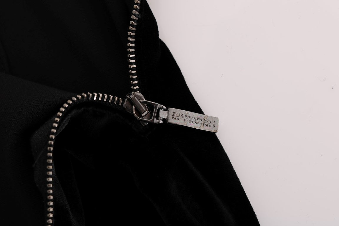 Pantalones Ermanno Scervino de Terciopelo Negro de Corte Ajustado