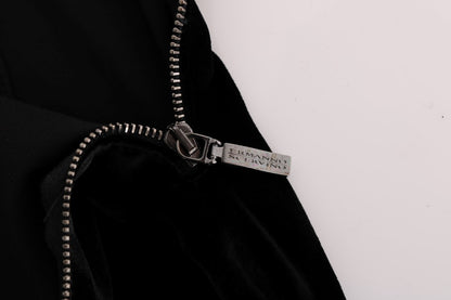 Pantalones Ermanno Scervino de Terciopelo Negro de Corte Ajustado