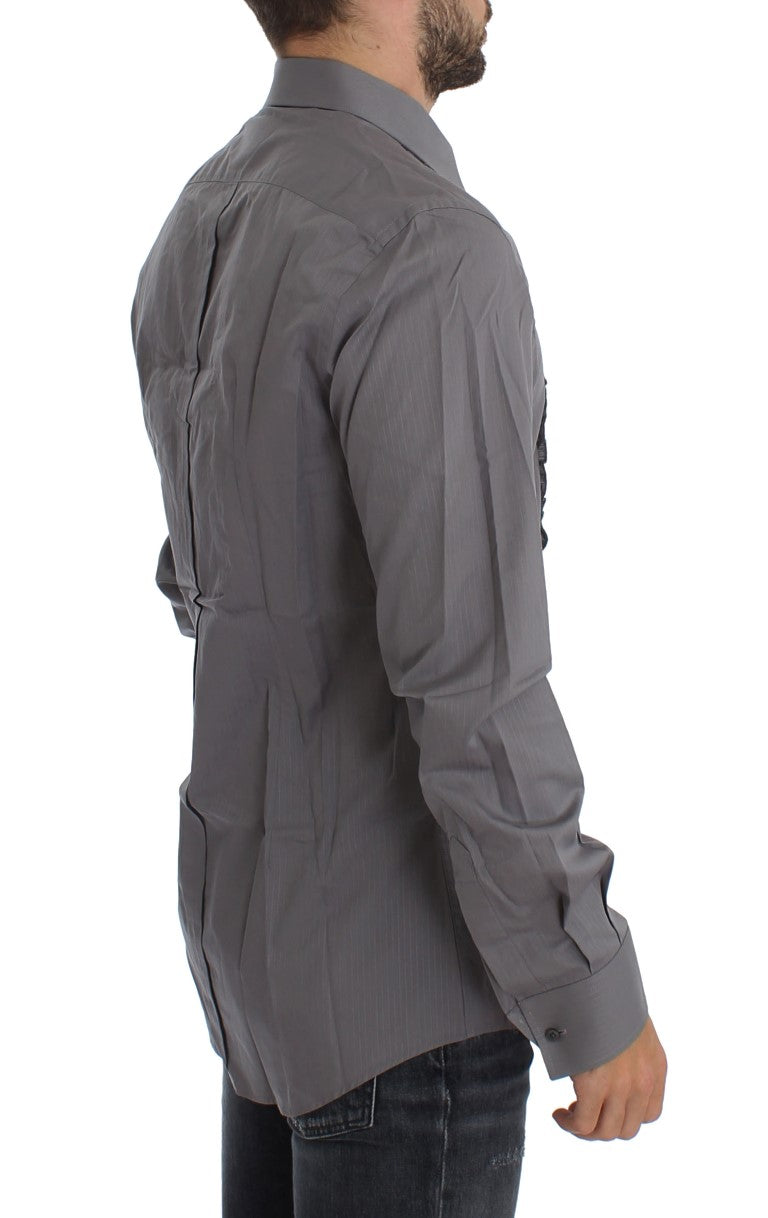 Camisa de vestir Dolce & Gabbana Torero Slim Fit dorada morada