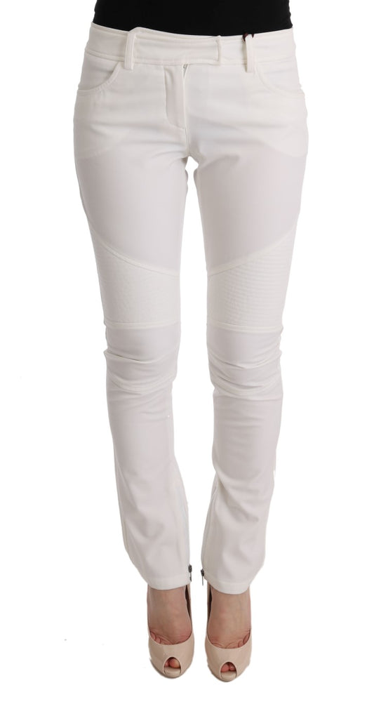 Ermanno Scervino Pantalones Casuales Blancos de Algodón Ajustados