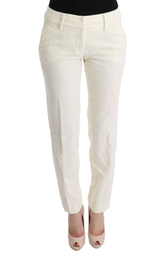 Ermanno Scervino Pantalón Casual de Algodón Blanco de Corte Regular