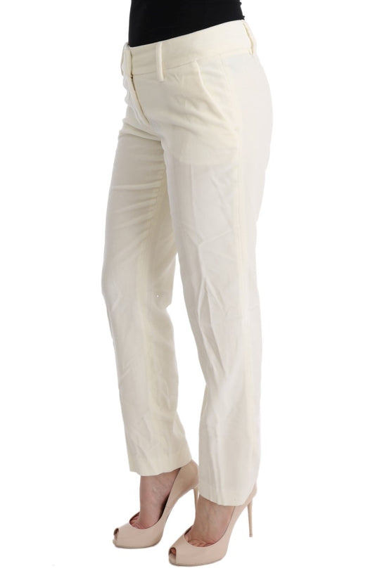 Ermanno Scervino Pantalón Casual de Algodón Blanco de Corte Regular