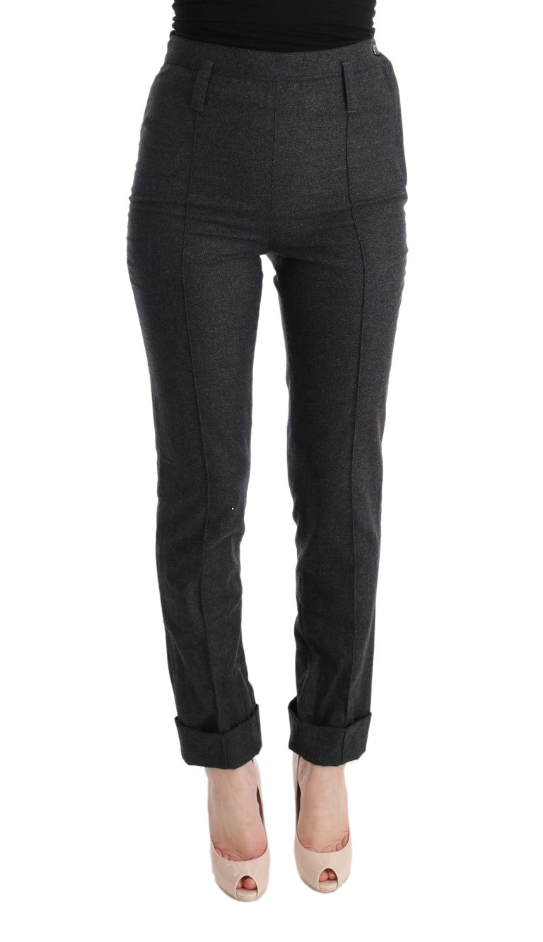Pantalones casuales ajustados Ermanno Scervino de lana virgen grises