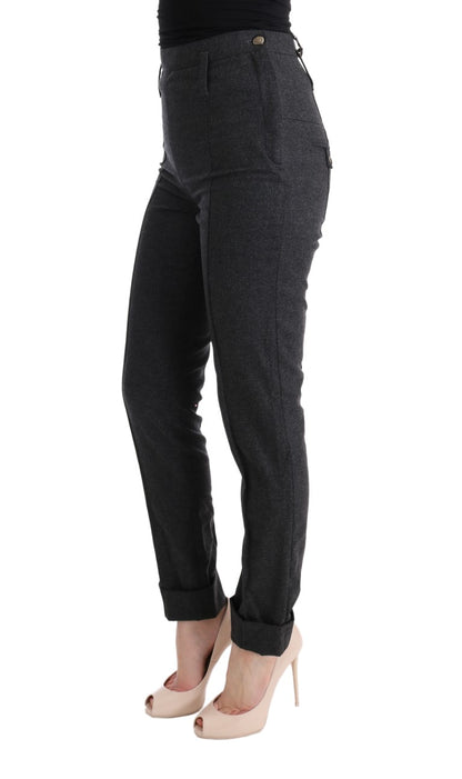 Pantalones casuales ajustados Ermanno Scervino de lana virgen grises