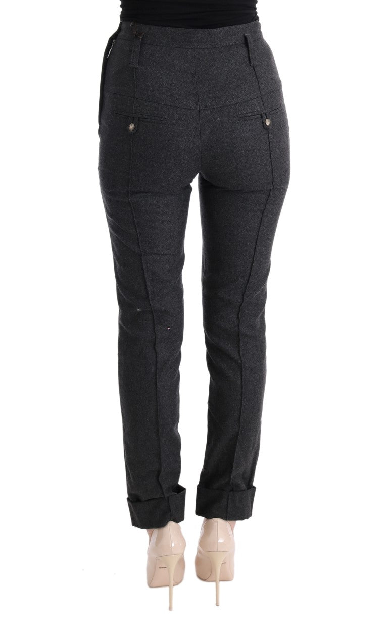 Pantalones casuales ajustados Ermanno Scervino de lana virgen grises