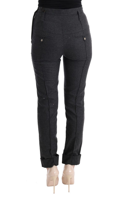 Pantalones casuales ajustados Ermanno Scervino de lana virgen grises