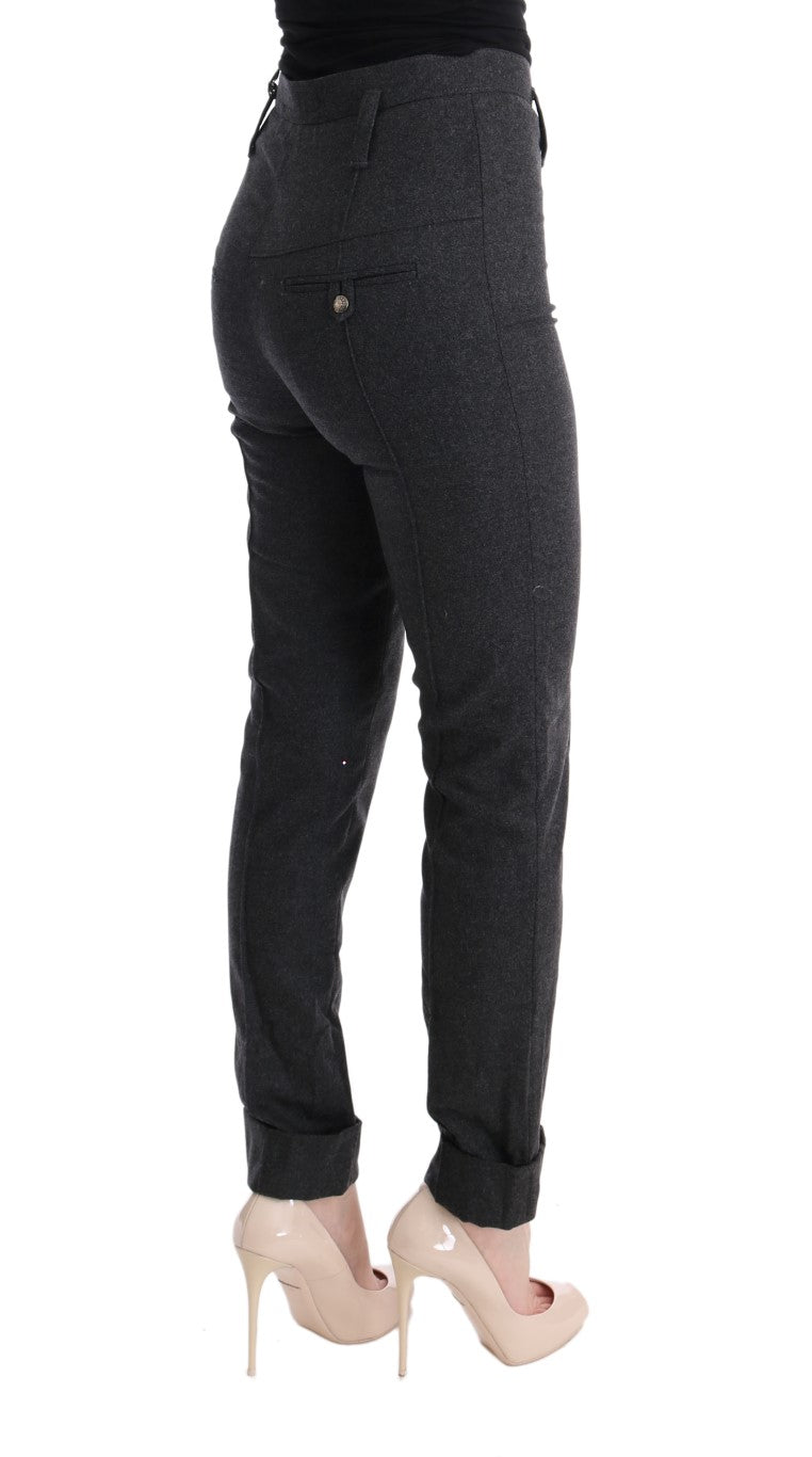 Pantalones casuales ajustados Ermanno Scervino de lana virgen grises