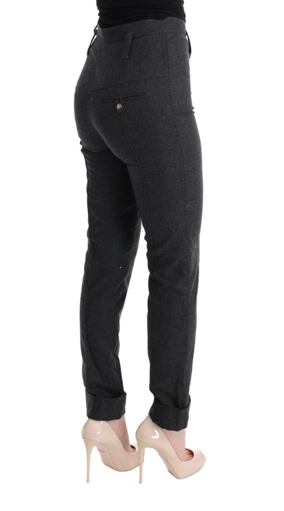 Pantalones casuales ajustados Ermanno Scervino de lana virgen grises
