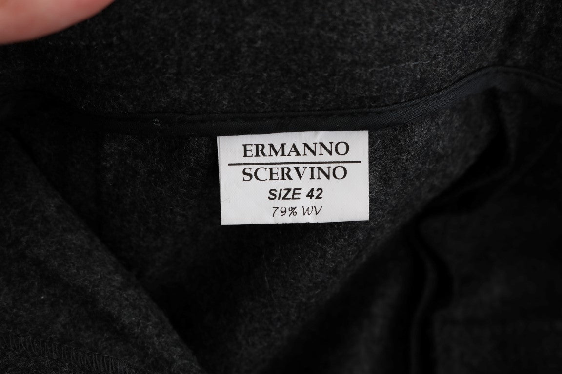 Pantalones casuales ajustados Ermanno Scervino de lana virgen grises