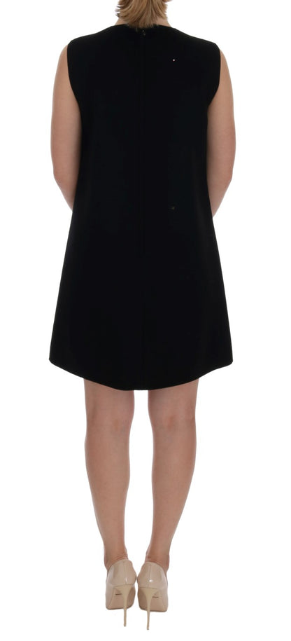 Dolce & Gabbana Vestido recto negro "I AM A PRINCESS" con cristales