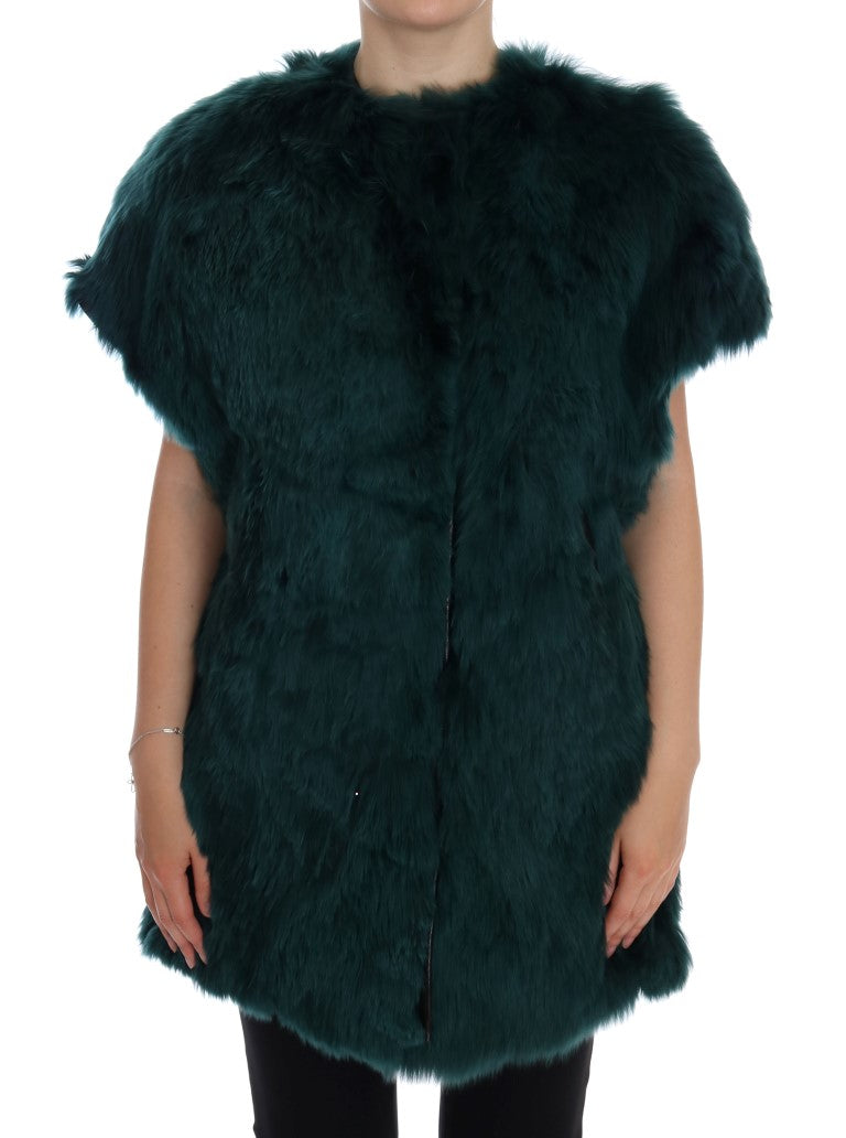 Chaleco sin mangas Dolce & Gabbana de piel de alpaca verde