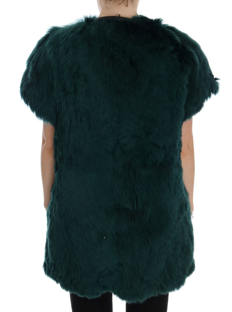 Chaleco sin mangas Dolce & Gabbana de piel de alpaca verde