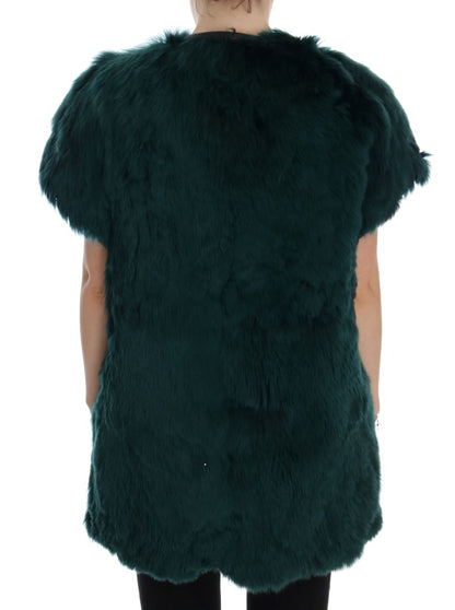 Chaleco sin mangas Dolce & Gabbana de piel de alpaca verde