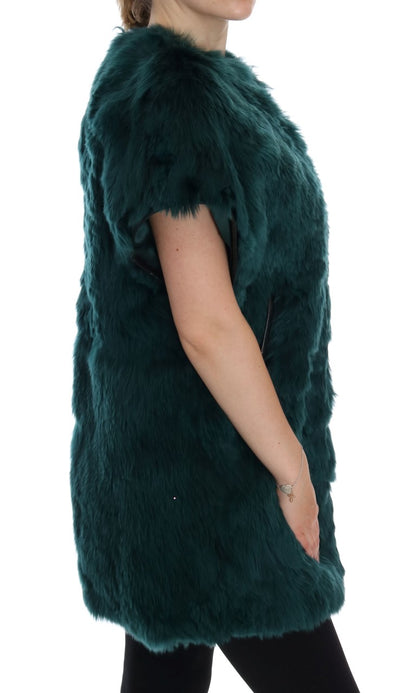 Chaleco sin mangas Dolce & Gabbana de piel de alpaca verde