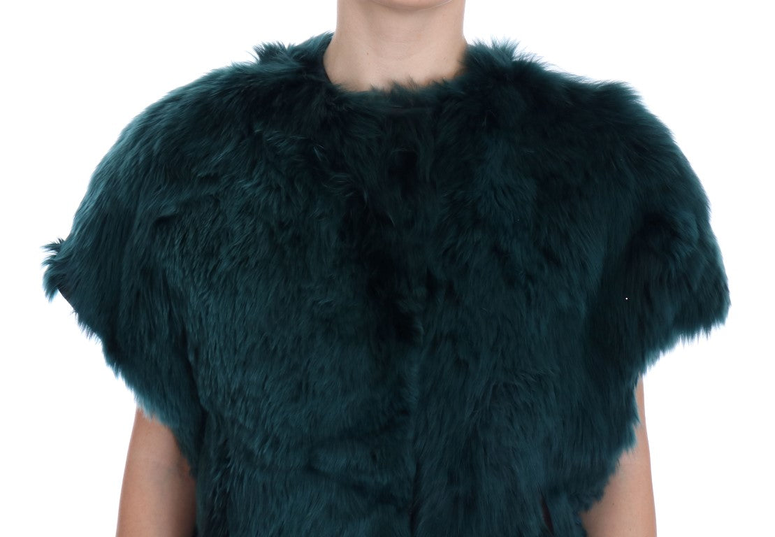 Chaleco sin mangas Dolce & Gabbana de piel de alpaca verde