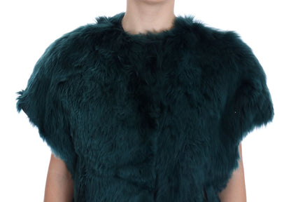 Chaleco sin mangas Dolce & Gabbana de piel de alpaca verde