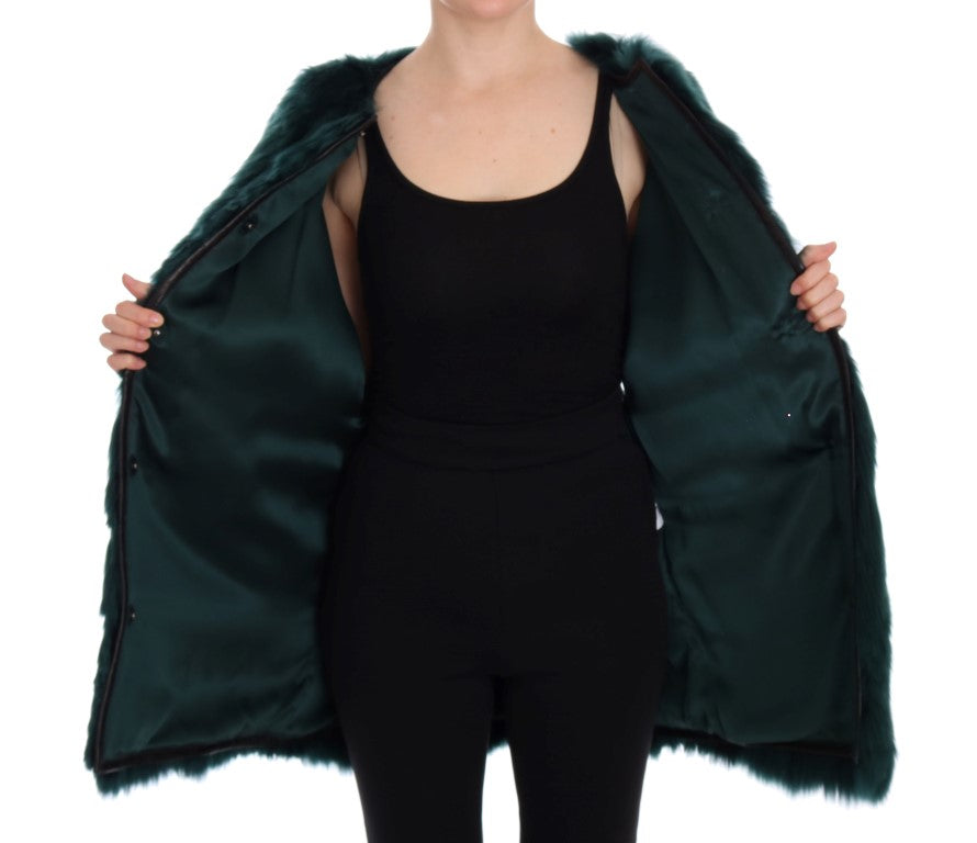 Chaleco sin mangas Dolce & Gabbana de piel de alpaca verde