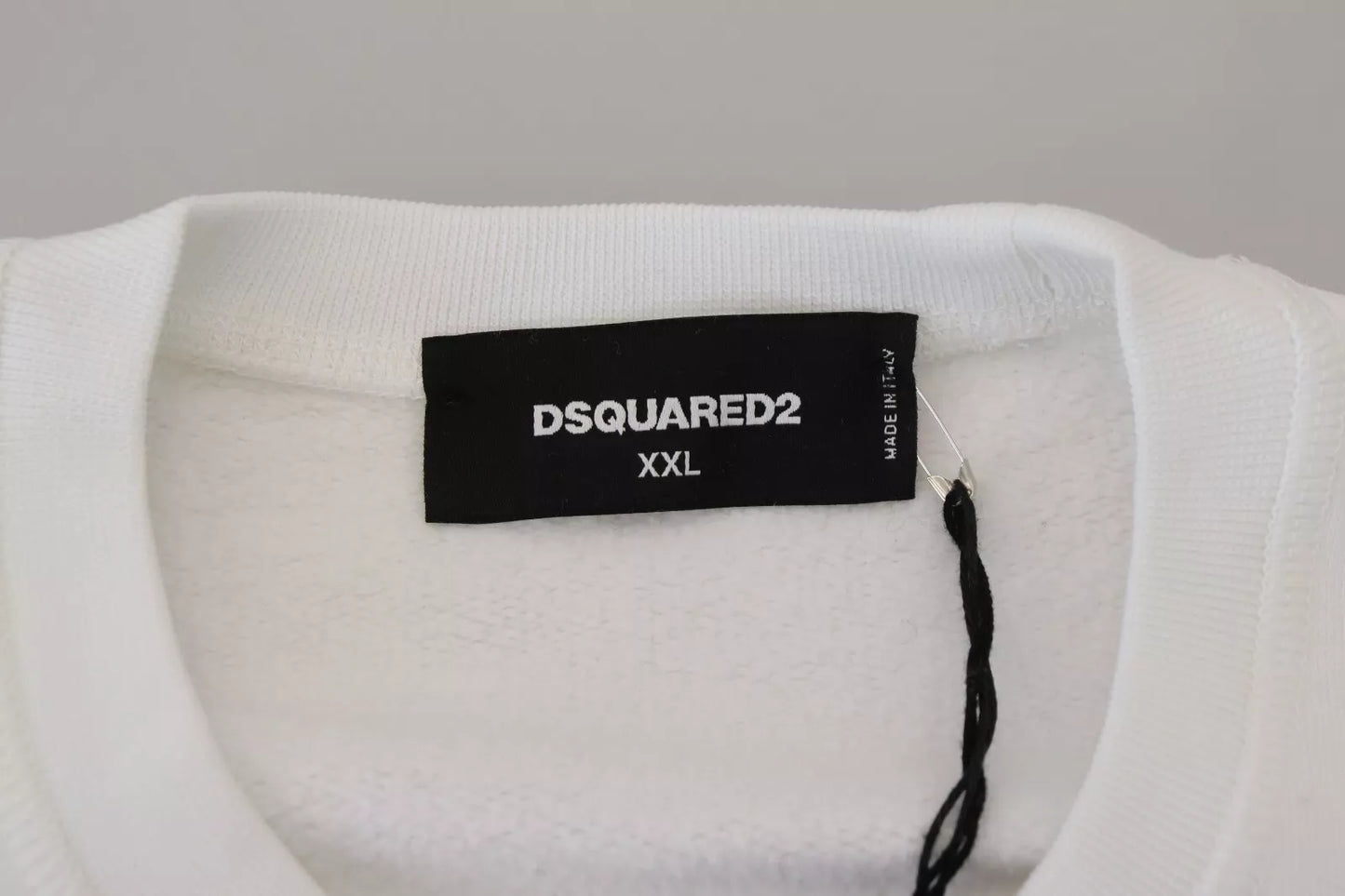 Sudadera de cuello redondo blanca bordada Dsquared²