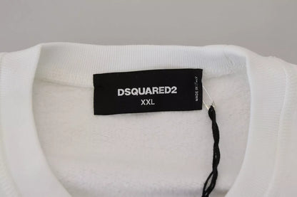Sudadera de cuello redondo blanca bordada Dsquared²